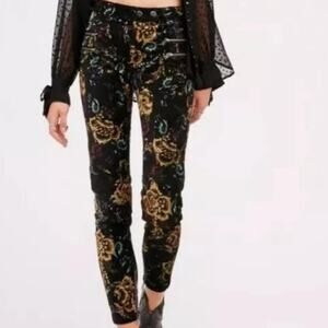 Rare Free People Lennon Velvet Moto Pants